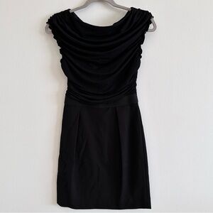 Shoshanna soft stretchy knit ponte mixed media little black dress size 0